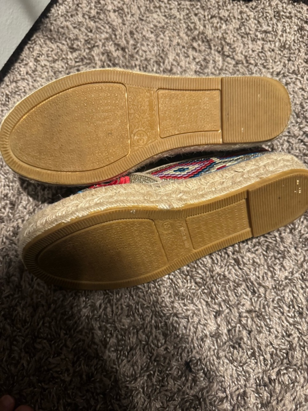 Johnny Was Beige Espadrilles with Multicolor Floral Embroidery 39 - Picture 4 of 5